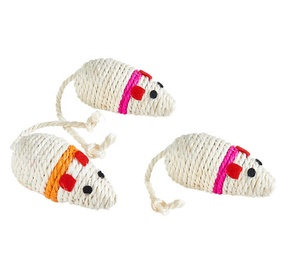 Ratón Sisal para gatos, juguetes con cola de pluma y hierba gatera para masticar y rascar, ratón interactivo para gatos, juguete hecho en China - Product Image 3