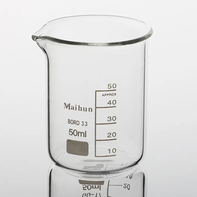 China fabricante de alta borosilicate3.3 cristalería de laboratorio vaso