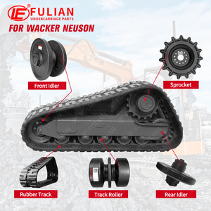 Compact Track Loader Undercarriage Parts Front Idler Rear Idler Sprocket Bottom Roller Rubber Track for Wacker Neuson <strong>SM</strong> Series - Product Image 2