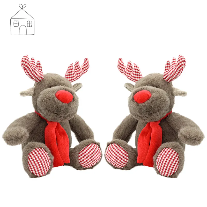 Moose Reindeer Christmas Letters to Santa Holiday Hat Plush Stuffed Animal 14" Customized Plush Christmas Deer Plush Toy Deer