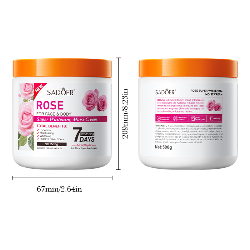 04295 Crema Idratante Sbiancante alla Rosa 500g