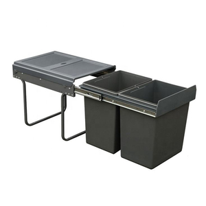 WELLMAX Three Pullout Under Cabinet Trash Can Recycling <strong>Built</strong>-<strong>In</strong> Waste Bin <strong>Garbage</strong> <strong>Container</strong>