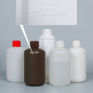 1000ml 1.5L 2.5l ขวดกลม HDPE ห้องปฏิบัติการขวดรีเอเจนต์พลาสติกสีเหลืองอําพันสีขาวพร้อมฝาเกลียว