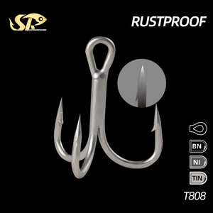 SUPERIORFISHING Shaugh Nessy Shape Treble Hook 4X Force 6 #-5/0 # Taille Fabricant Hameçon de pêche T808 - Product Image 6