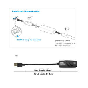 USB 30 Wired Network <strong>LAN</strong> 10/100/1000 Mbps PC Computer Usb 3.0 to RJ45 Gigabit Ethernet Adapter - Product Image 3