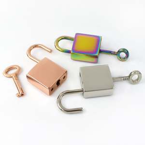 Meetee bk082 20*35mm hành lý túi xách Phụ Kiện phần cứng hợp kim trơn ổ khóa Khóa vuông với chìa khóa trang trí túi ổ khóa - Product Image 4