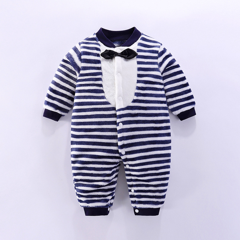 Flannel blue striped bow tie 2022