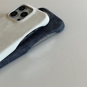 低MOQリアルデニム電話ケースiPhone 15 14 13 12 15 Proシンプル文学スタイル布モバイルカバー保護電話ケース - Product Image 4