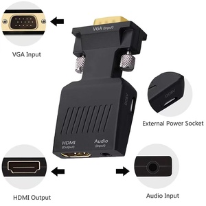 Convertidor de adaptador VGA a HDMI portátil PC Fuente VGA Salida a TV/Monitor con HDMI VGA
