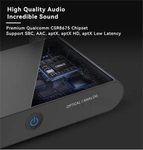 <strong>Bluetooth</strong> 5.2 Long Range <strong>Bluetooth</strong> Transceiver Audiophile DAC AptX HD AptX Low Latency Analog RCA and Digital <strong>Optical</strong> <strong>Outputs</strong> - Product Image 3