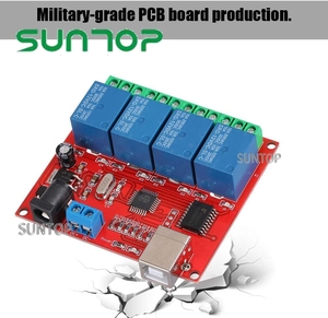 Módulo de relé de interruptor de Control USB, 4 canales, 12V, controlador de interruptor inteligente de ordenador, placa de expansión de módulo de relé de PC