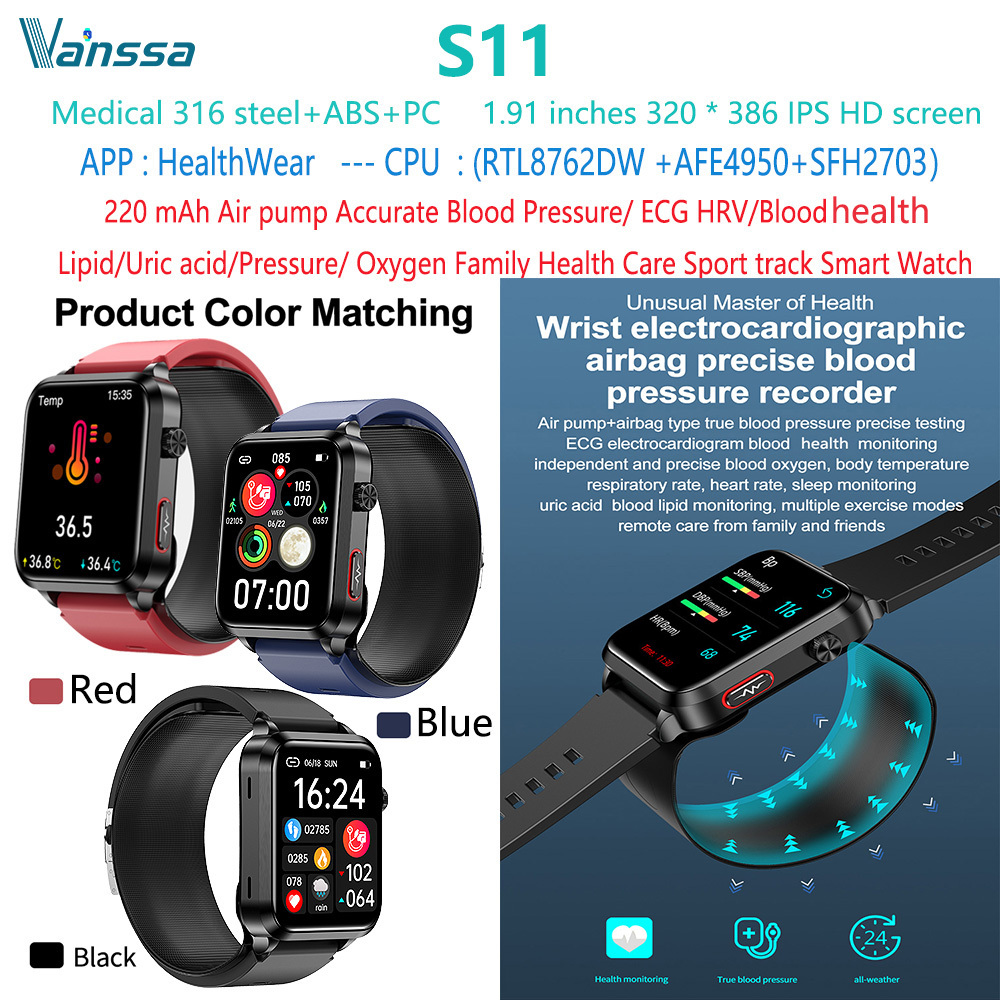 S11-ความดันโลหิต-ecg-สมาร์ทวอทช์-สมาร์ทวอทช์