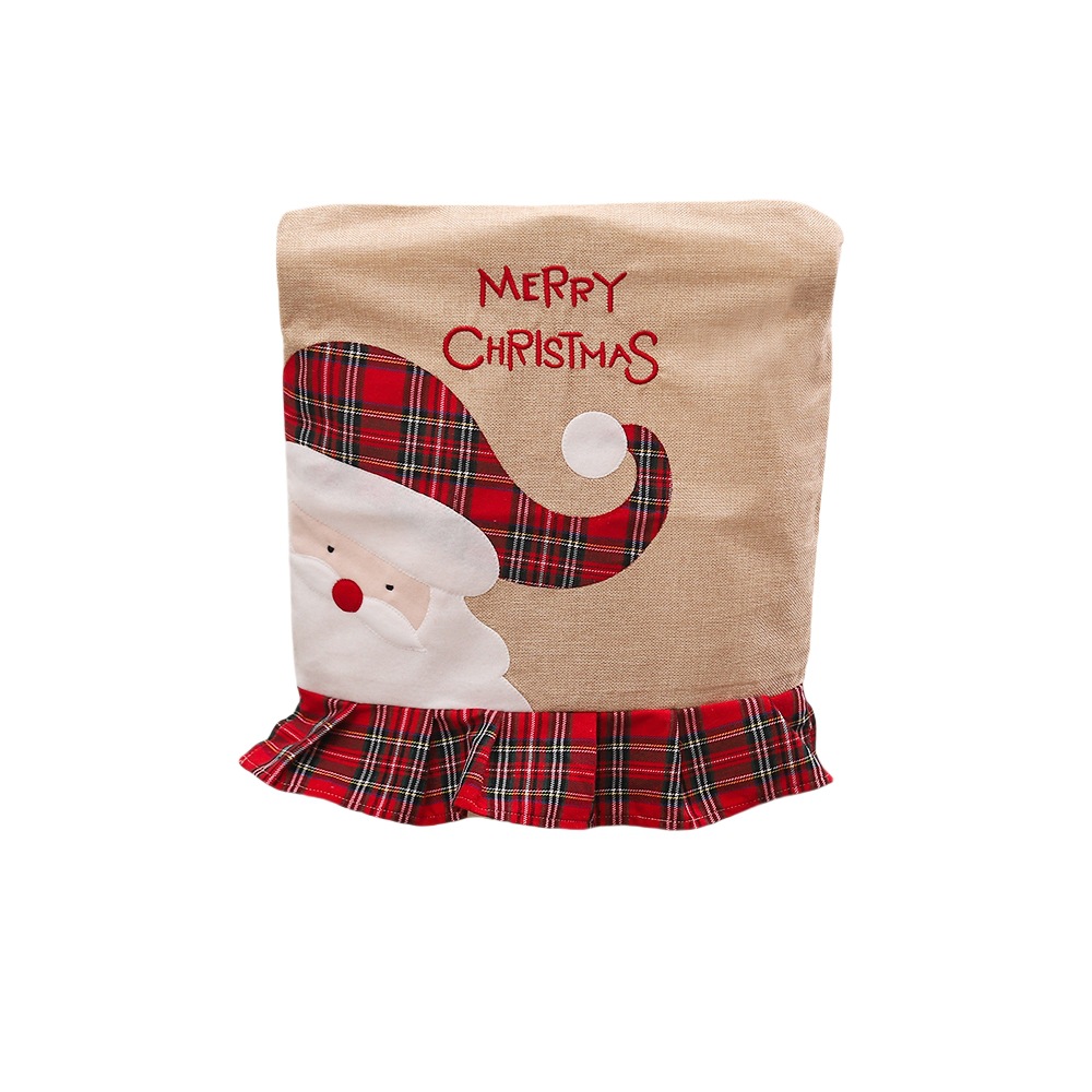 Checked cloth chair cover curved hat for the elderly