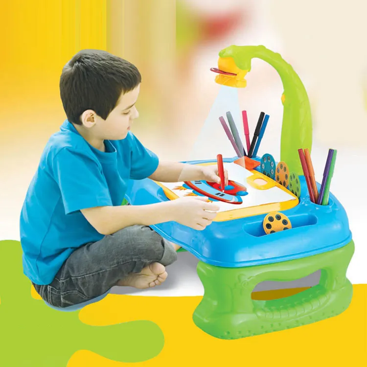 Tre in uno attività educativa apprendimento scrivania giocattoli bambini tavolo pittura tavolo bambini disegno proiettore