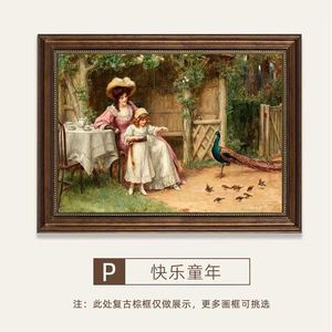 European Vintage <strong>Kids</strong> Canvas Painting Print Framed Decorative Wall <strong>Art</strong> for Nursery and Gift - Product Image 4