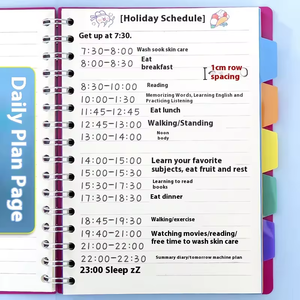Cuaderno personal A5, 5 temas con divisores de página y pestañas de índice, cuaderno espiral encuadernado con alambre, cuaderno escolar para adolescentes, cuaderno multisujeto