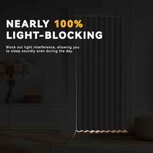 Rèm cửa gấp, lắp đặt đường ray dính 1 rèm cửa ngăn sáng 100%, thích hợp cho phòng ngủ, tủ quần áo, phòng nội thất - Product Image 4