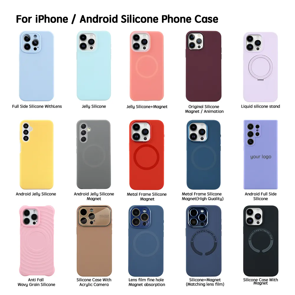 Étui en silicone pour iPhone avec logo original Prix compétitif pour étui en silicone pour iPhone couverture en silicone pour iPhone