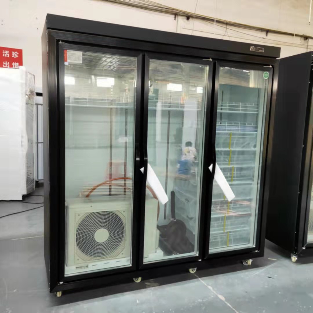 Supermarket commercial freezer air cooling system upright display freezer