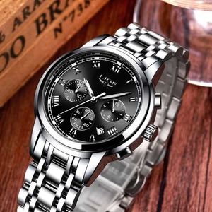 LIGE LG9810 Phantasie Gold China Männer Quarzuhr Stahlband Wasserdicht 3 Ziffer blätter Multifunktion suhr Datum Anzeige Business-Uhr - Product Image 4