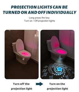 La proiezione moderna del modello di luce notturna della toilette che cambia colore supporta la modalità di colore fissa del gradiente colorato per il bagno residenziale