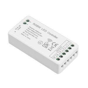 Regulador de intensidad LED RGBW de 12A con Control remoto, 2,4G, inalámbrico, RF, completamente táctil, para 4 canales, PWM, tira LED COB de Color, CC de 12V y 24V