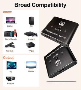 Interruptor HDMI bidireccional de 8K, transmisión bidireccional de 2 puertos, 2x1, HDMI2.1, separador, 2 en 1 - Product Image 5