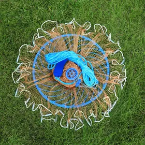 Hochwertiges Fischernetz im amerikanischen Stil Frisbee Hand Cast Net Small Mesh Drawing Throw Net 4-12 Fuß Pull Line Nylon - Product Image 2