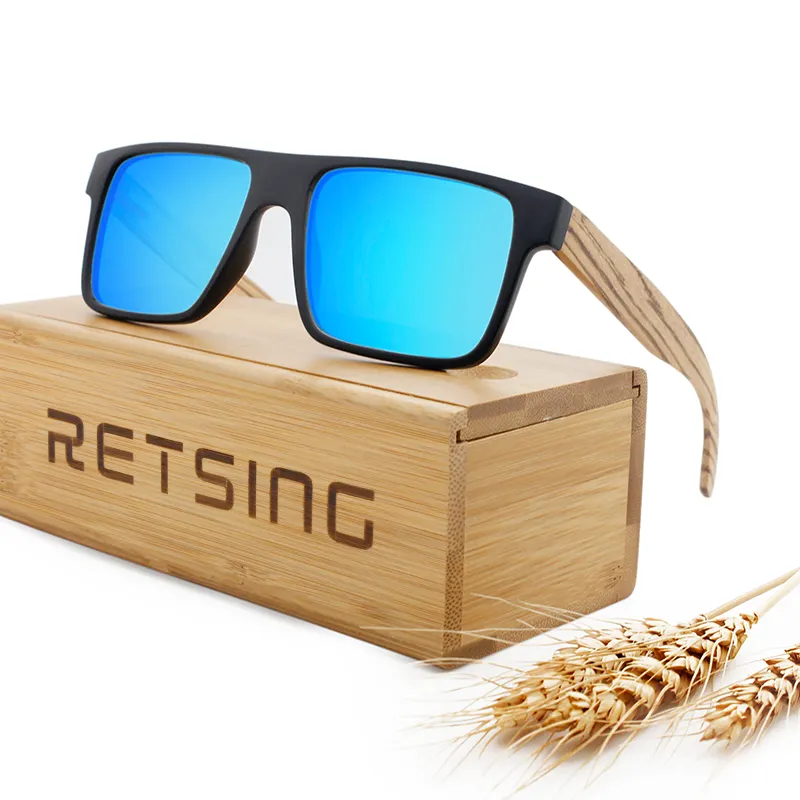 شعار مخصص نظارات شمسية الخيزران خشبية الاستقطاب النظارات الشمسية اليدوية