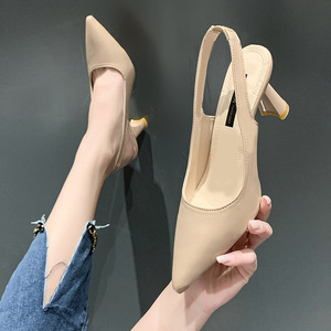 春夏新款尖头高跟鞋女式露趾凉鞋浅背开口凉鞋尺码35-42 - Product Image 2