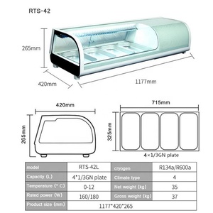 Thiết kế đẹp truy cập hàng đầu lạnh <span class=keywords><strong>Sushi</strong></span> hiển thị <span class=keywords><strong>Showcase</strong></span> - Product Image 6