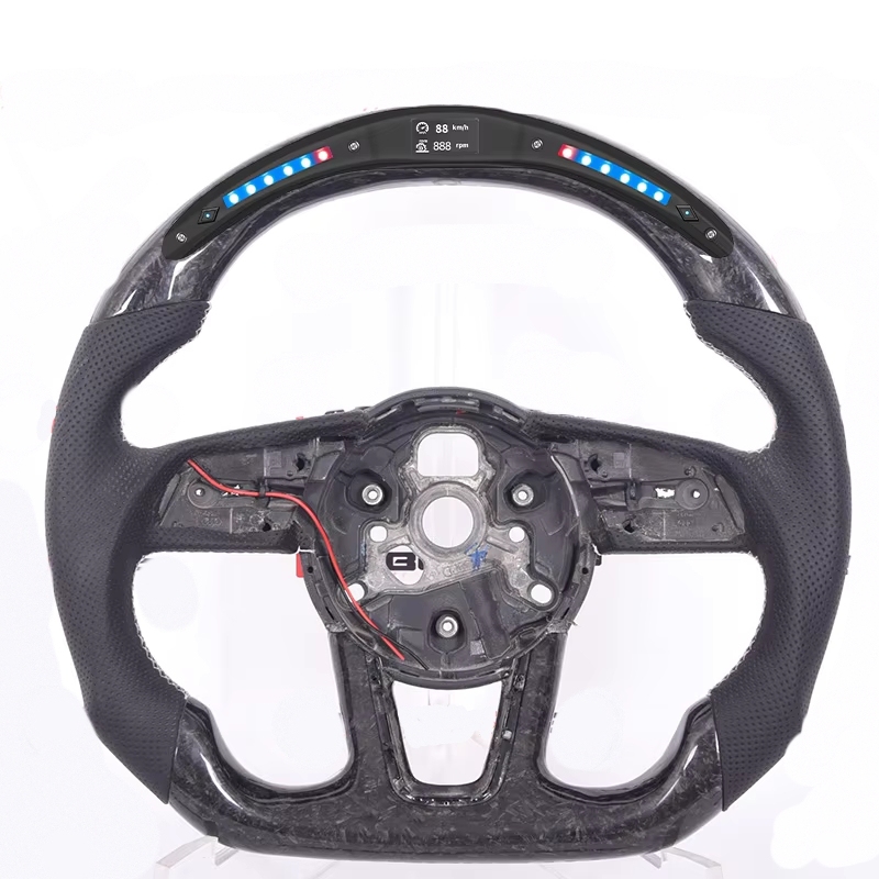 Forged carbon fiber+perforated leather+LED