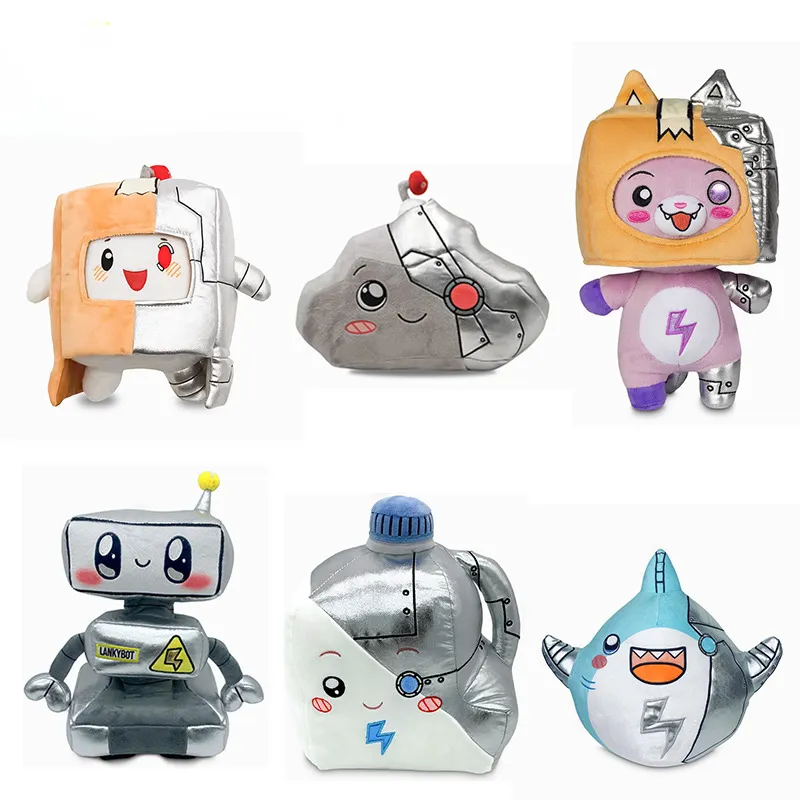 XUX Lanky cyorg mewah Ankybox seri mekanik kotak boneka rubah Robot susu hiu Anime mainan mewah grosir mainan anak-anak