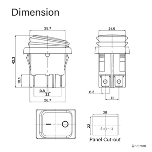 KCD4 su geçirmez 12V 24V 220V DC 4 Pin güç LED ışık devre anahtarı açma-kapama 22x30mm Panel montaj 16A DPST kırmızı yeşil sarı - Product Image 6