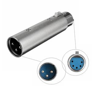 New Metal 3 Pin Male XLR Socket to 5 Pin Female DMX Audio Plug Adapter Connector Applied on Microphone Amplifier - Product Image 1