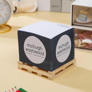 Bloc de notas personalizado promocional Cubos cuadrados con palé de madera Notas adhesivas Bloques de cubos para uso escolar