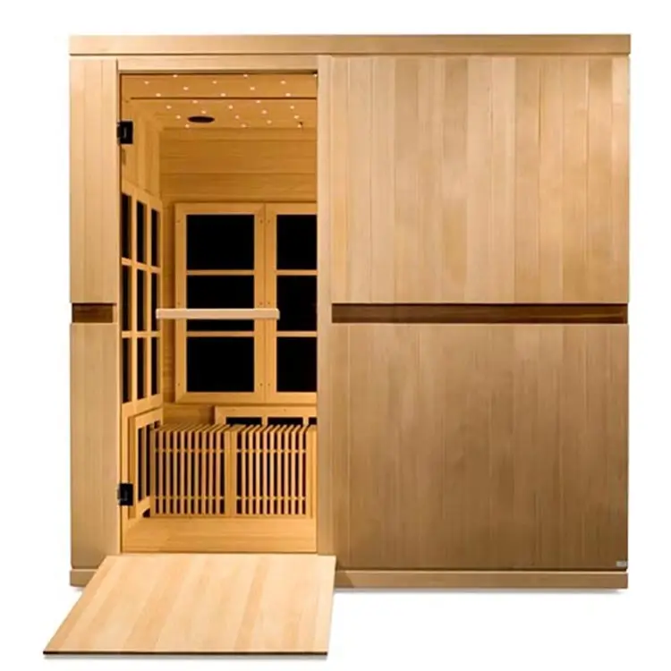 Saunas infravermelhos para venda, 4 pessoas, de cesso vermelho, de madeira, interna, melhor sauna infravermelha