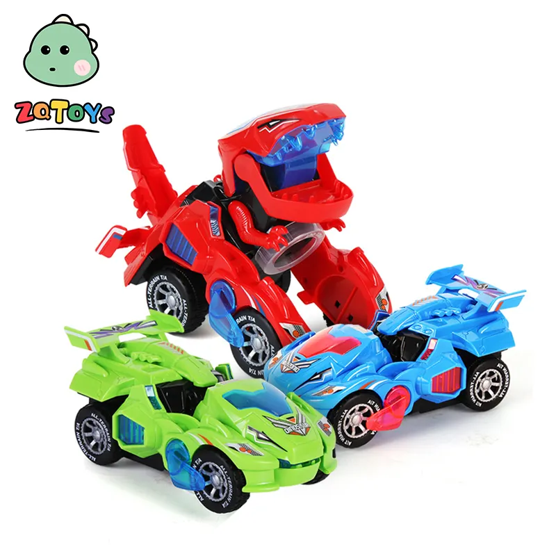 Zhiqu Toys Dynamic Deformation Dinosaur Truck Toy Universal Light Music Dinosaur Toy Car & Chariot for Boys Made of ABS Plastic