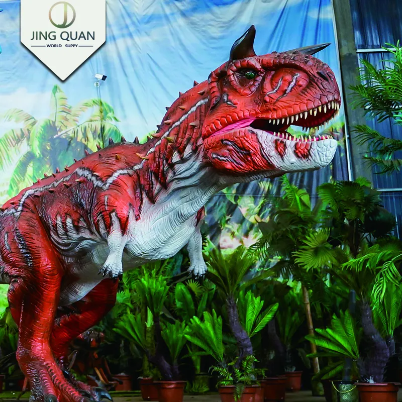 Modello di dinosauro robotico realistico Carnotaurus per parco divertimenti parco a tema all'aperto