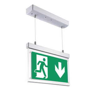 Precio de fábrica 3W Recargable colgando del piso verde emergencia LED señal de salida luz iluminación de emergencia