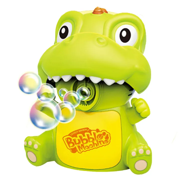 Bambini Cartoon Dinosaur Auto Switch Bubble Machine Light Up Glow Bubbles Toys bolla di plastica con musica