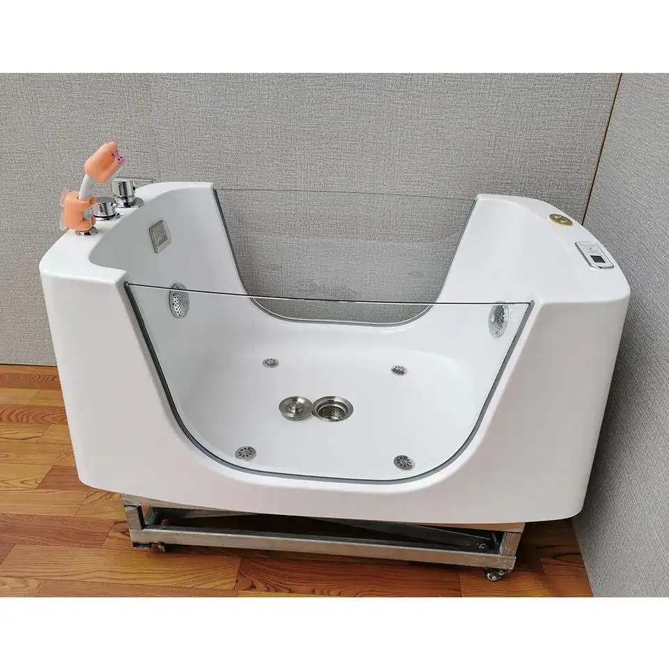 Factory wholesale high quality ozone hydromassage electric lift pet dog bathtub OEM