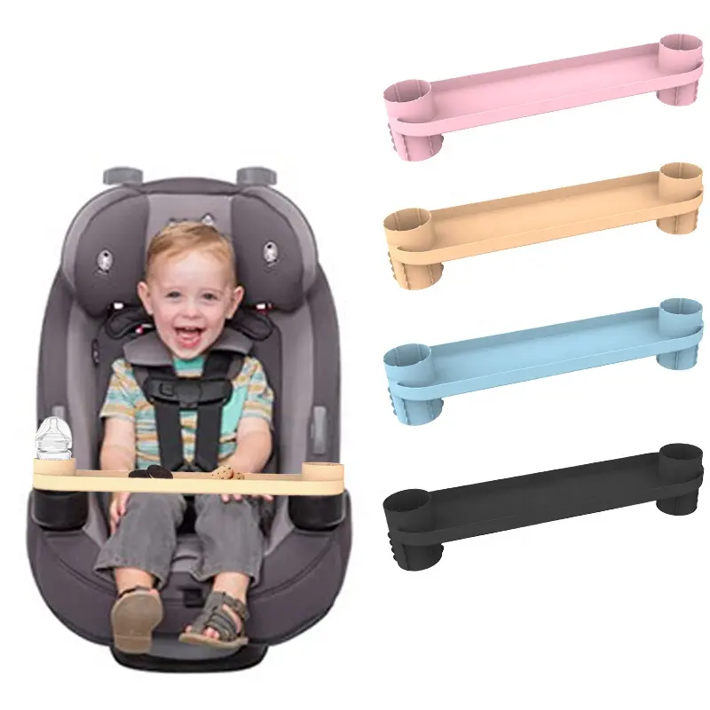 Plateau de siège de voiture en silicone avec porte-gobelet Plateau de collation Porte-gobelet de siège de voiture pour bébé Plateau de voyage en silicone pour siège de voiture pour enfants