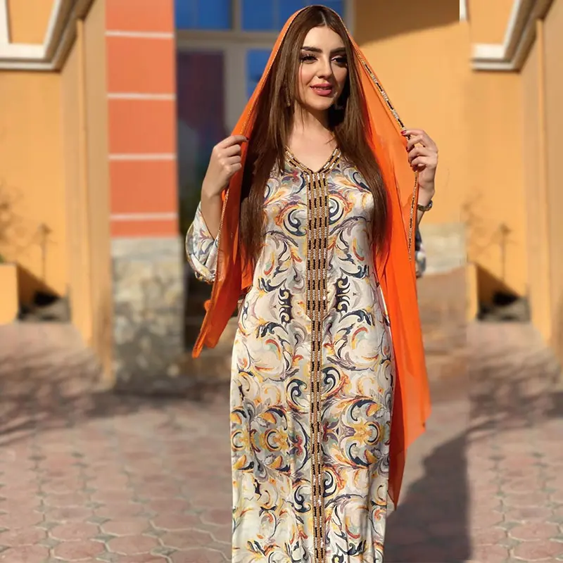 Robe musulmane Abaya pour femmes Dubaï Turquie Arabe Djellaba Marocain Caftan Oman Koweït Qatar Vêtements islamiques Jalabiya