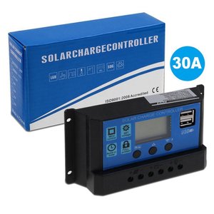 Cina fabbrica 12V 24V Auto PWM regolatore di carica solare LCD Dualusb 5V uscita regolatore del pannello solare caricabatterie - Product Image 2