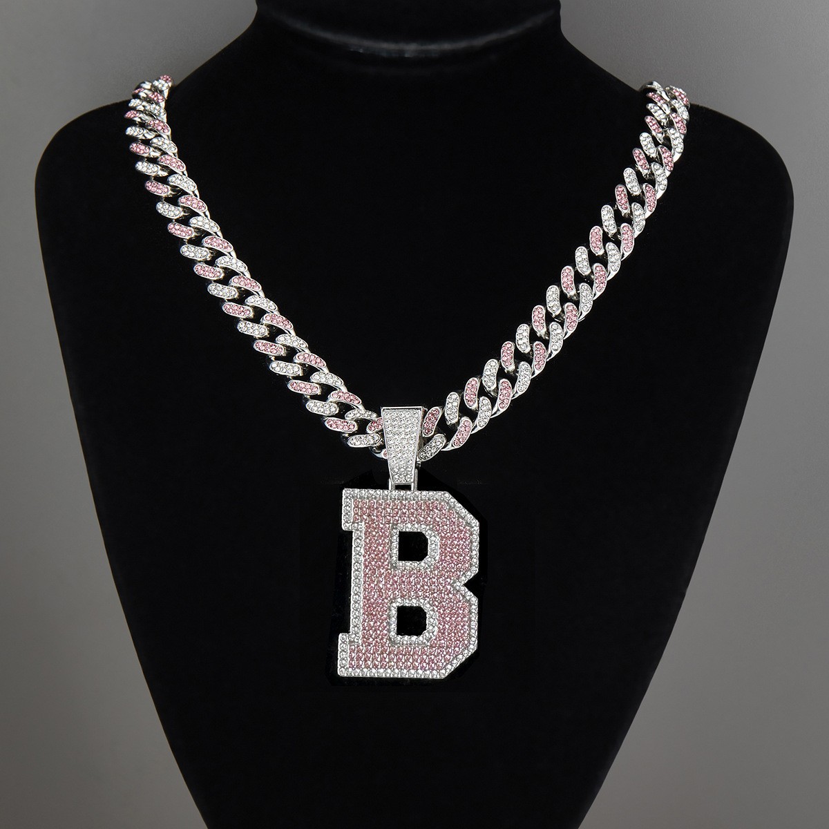 Silver pink letter B