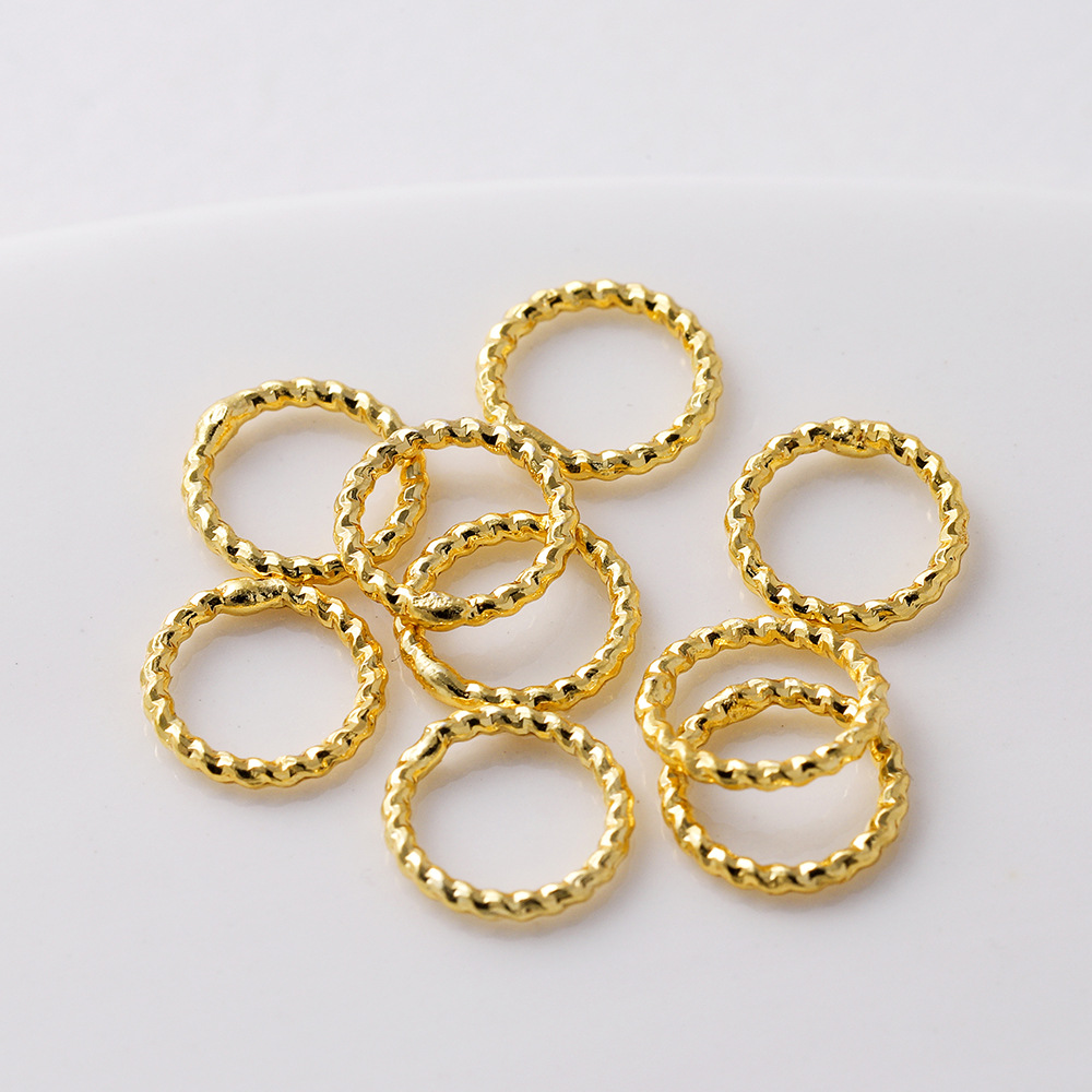 18K gold-colored, color-preserving, genuine gold closed-loop ring