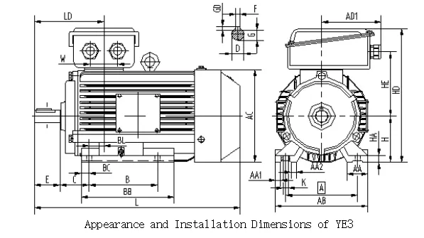 Energieeinsparung IE3 YE3 Serie 50Hz/60Hz preisgünstiger hochwertiger drei-Phasen-elektromotor 25 PS