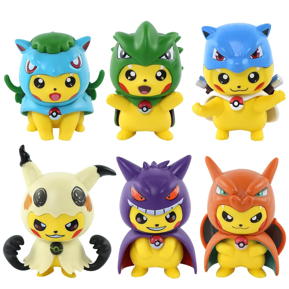6 Styles Icecream Cone Series Kawaii New Design Figure Model Anime Toy Ornaments Ice Series Pikachus Pokemoned