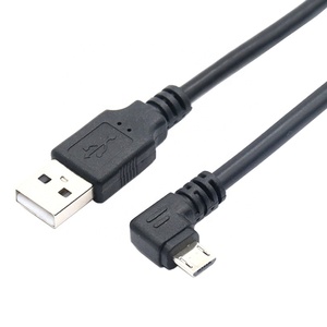 สาย USB แบบสั้นกำหนดเอง2.0ตัวผู้ไปที่มุมซ้าย5ขาสายไมโคร USB ตัวผู้ยาว0.3เมตร - Product Image 3